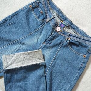 Shampoo Jeans Women's Size 16 Blue‎ Denim Flare Leg Cuffed Jeans